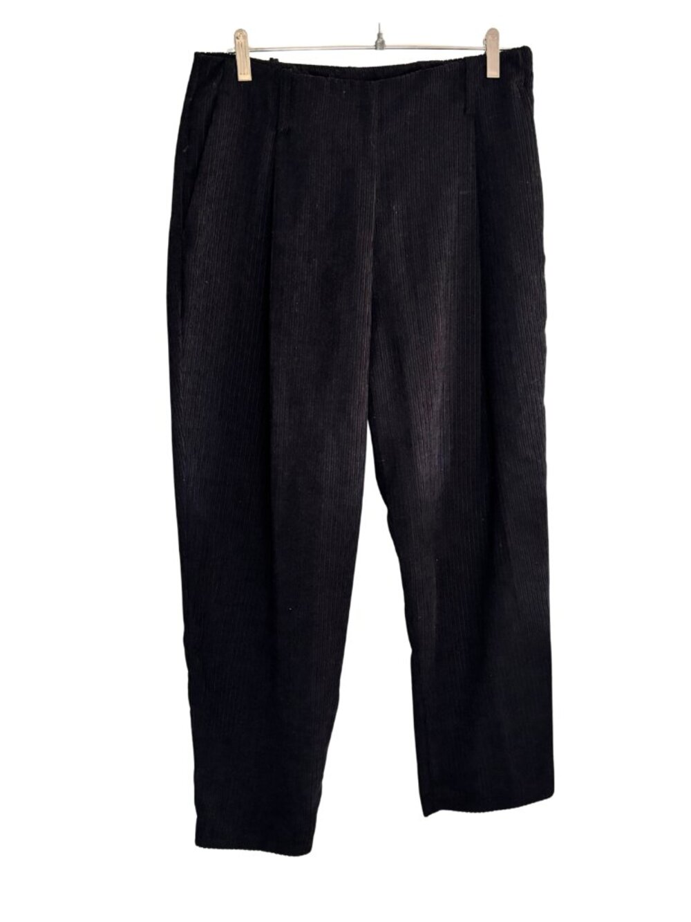 United Colors of Benetton Black Corduroy Straight Leg Cropped Pants